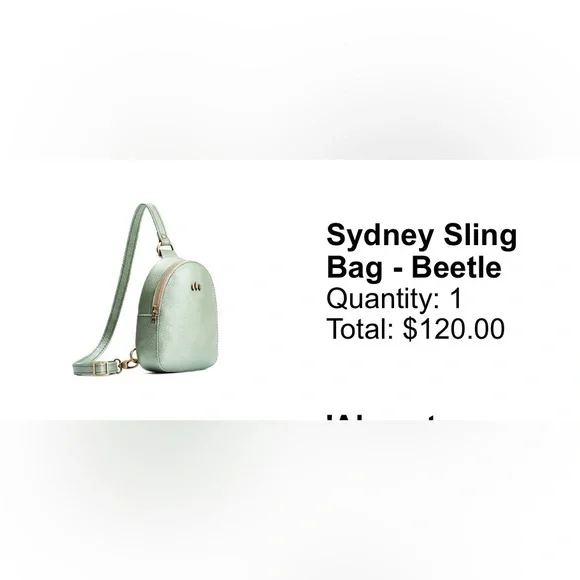 Portland Leather Metallic Mint Green Crossbody Bag - Picture 7 of 10